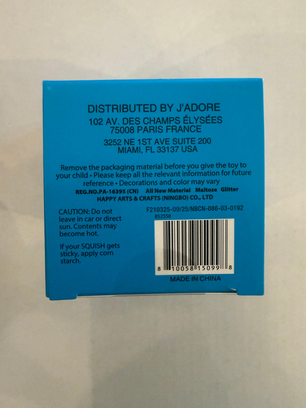 J’Adore Super Duper Diamond Squishy Brand New In Box -Blue