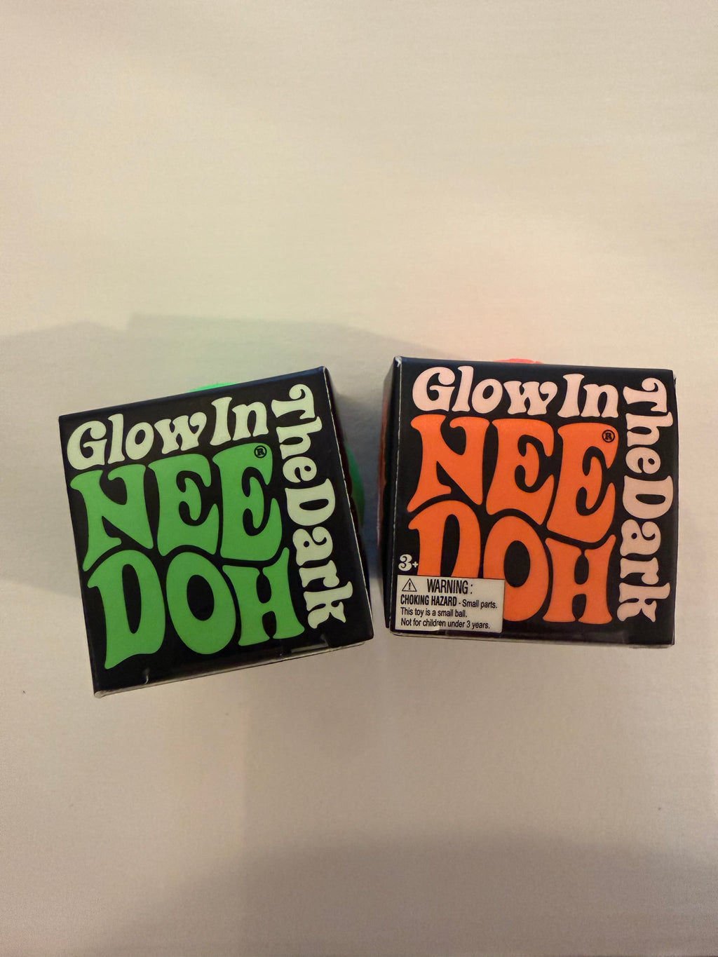 Needoh Teenie Glow In The Dark: Green & Orange !