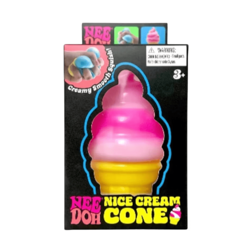 NeeDoh Nice Cream Ice Cream Cone Squishy Fidget Toy- Pink
